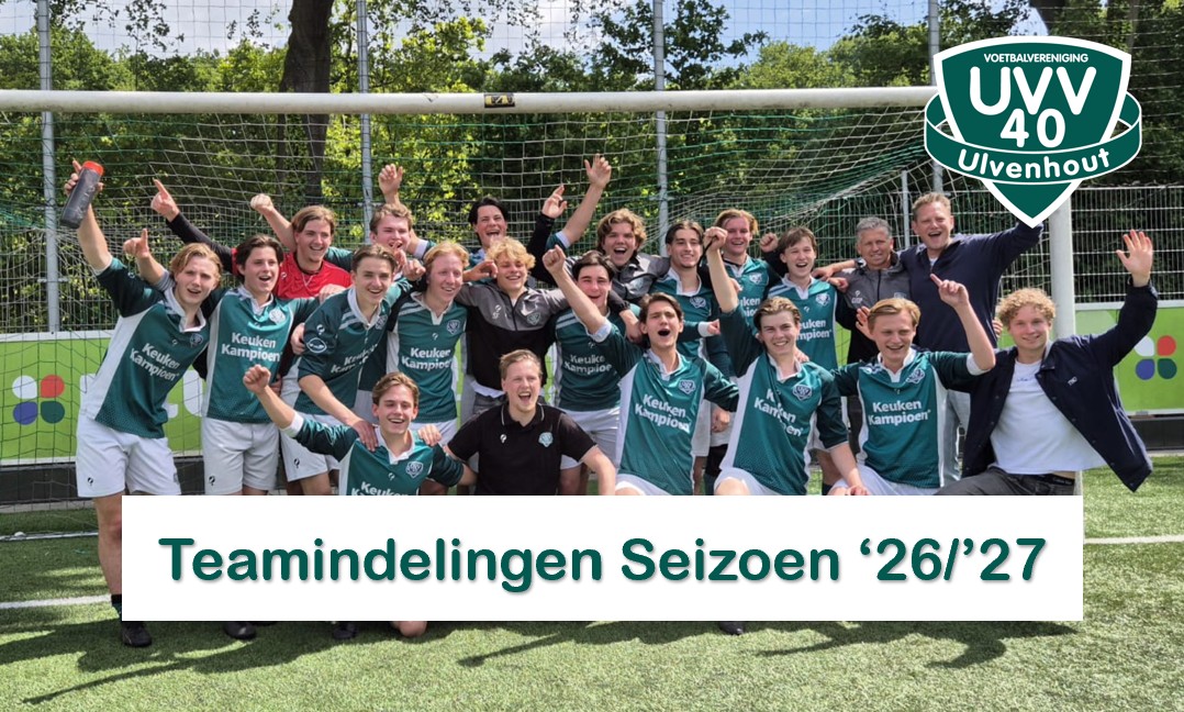 Teamindelingen Seizoen '26/'27